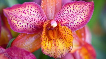 Vibrant orchid bloom close-up
