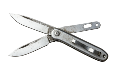 Multi Tasking metal Penknife on white background,png