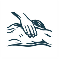 Massage Therapy Hand Pressing Back Illustration Massage Therapy Hand pressing on a back