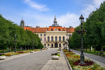 Sombor, Serbia - July 26, 2025: The County Hall in Sombor, Serbia