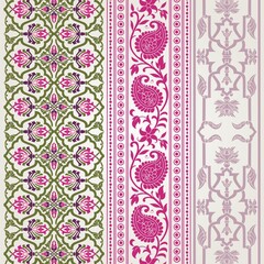 wedding card design, traditional paisley floral pattern , royal India	