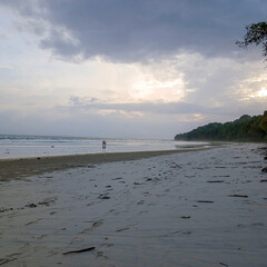 beautiful Radhanagar beach at the time of sunset, Havelock island, Andaman