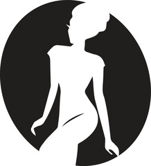 Minimalist abstract illustration featuring a stylized female figure, highlighting body shape and curves against soft pastel colors