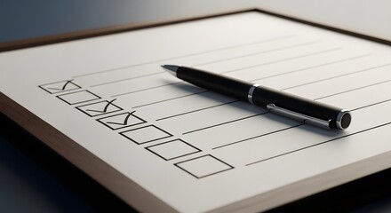 Checklist with Pen