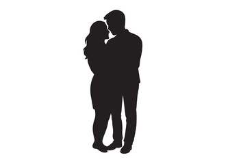 romantic couples logo silhouette vector illustration, wedding couple silhouette vector logo, beautiful romantic couples pose logo vector silhouette on white background,  