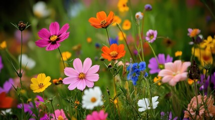 Obraz premium Vibrant wildflowers in a meadow