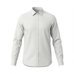 White long sleeve shirt isolated on white background, for fashion design and product mockups.