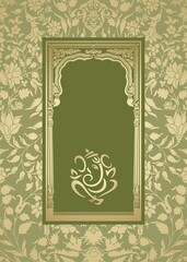 Ganesha, wedding card, royal Rajasthan, India	