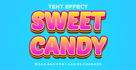Sweet candy editable text effect	