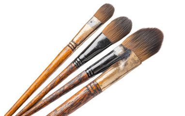 Fototapeta premium Painting brush with paint brush tools on white background,png