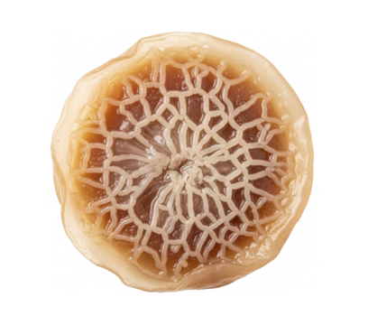 Kombucha scoby culture top view Isolated