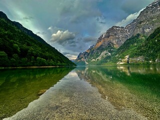 lake and mountains