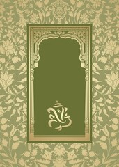 Ganesha, wedding card, royal Rajasthan, India	