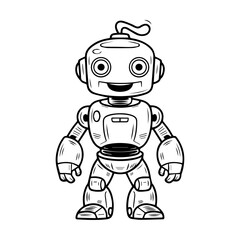 Obraz premium Vector illustration of a Robot isolated on white