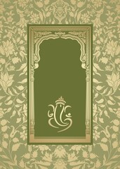 Ganesha, wedding card, royal Rajasthan, India	