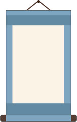 Korean traditional hanging scroll set (Jokja), vertical oriental frame for holiday background, Seollal and Chuseok decoration element, vector, EPS.