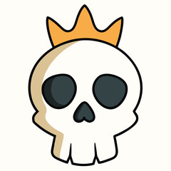 Fototapeta premium Skull with a Simple Golden Crown Tilted to the Side