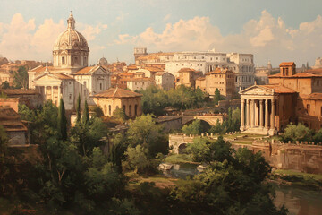 Obraz premium painting of Rome. realistic 
