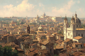 Naklejka premium painting of Rome. realistic 