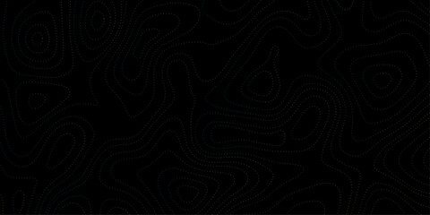Black and White Vintage Topographic Map Featuring Seamless Geometric Contours and Depth Pattern. Modern Cartography Banner A Dark Topographic Design with Wavy Geometric Patterns and Gold Contour Lines