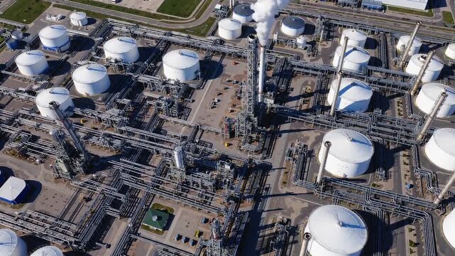 Stunning Aerial Perspective of a Bustling Industrial Hub Refinery Overview Gen Kshyfcmtafzapesgcv, Ideal for HighImpact Projects and Business Presentations, Evoking a Sense of Power and.