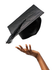 PNG Graduation hand celebration achievement.