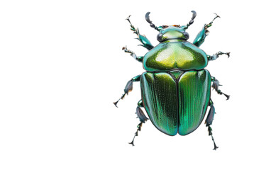 Green june beetle on white background,png