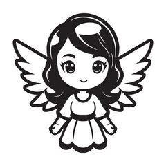 Fairy Angel Chibi Cartoon Illustration Logo