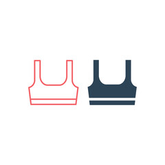 Sport bra vector illustration icons set