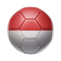 Soccer ball featuring the national flag of Indonesia with a transparant background