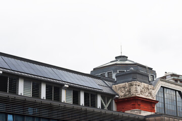 Facade of a classic market in the old town of Bilbao