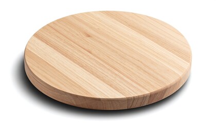 Round Light Beige Wooden Cutting Board Close-up