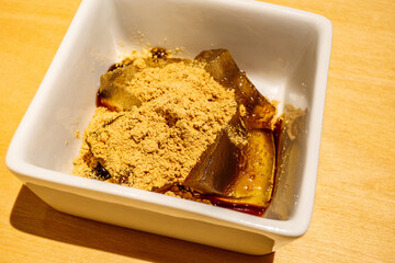 わらび餅のクローズアップ