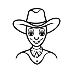 cowboy alien head cartoon