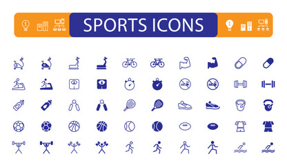 Modern Sports icons, business flat icons, medical icons, Sports line icons, Sports icons vector