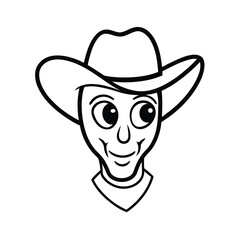 cowboy alien head cartoon