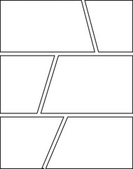 Simple Comic Frame Template with Horizontal and Angled Panels