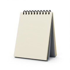 Blank flip chart isolated on white background for notes and presentations.