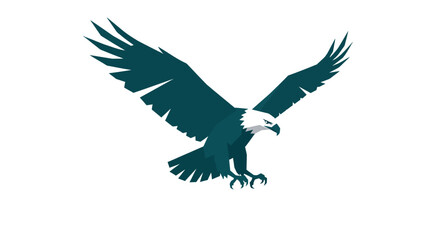 Obraz premium Stylized Flying Eagle Flat Vector - Geometric Bird in Flight