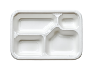 Rectangular food container with four compartments