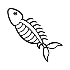 dead fish bone doodle vector art