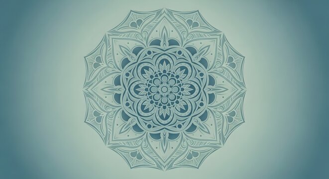 Mandala Pattern on Blue Gradient Background
