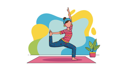 Woman practicing yoga, perfect for wellness websites or fitness blogs.