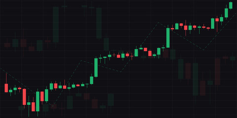 Background with Candlesticks, Stock Market, Trade, Signal, Graph, Diagram, Financial, Financial, Chart to Buy and Sell	