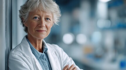 senior female doctor standing confidently