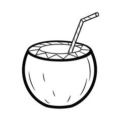 exotic summer beverage in coconut