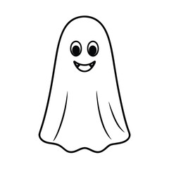 friendly spooky ghost with love symbols