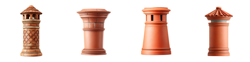 Collection of Decorative Chimney Pots - Classic Architectural Elements