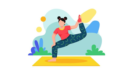 Woman practicing yoga outdoors, perfect for wellness websites or brochures.