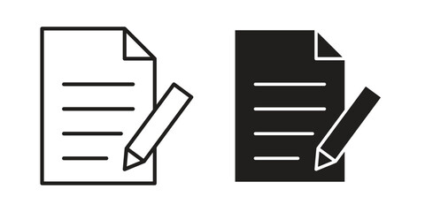 signature file icon vector in simple flat design, outline.